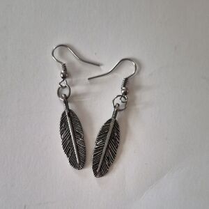 Silver Feather Earrings